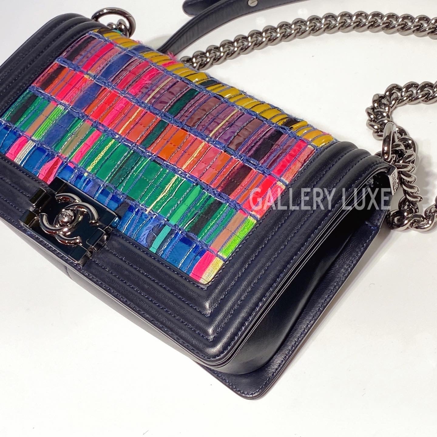 No.3339-Chanel Weaving & Lambskin Boy 25cm