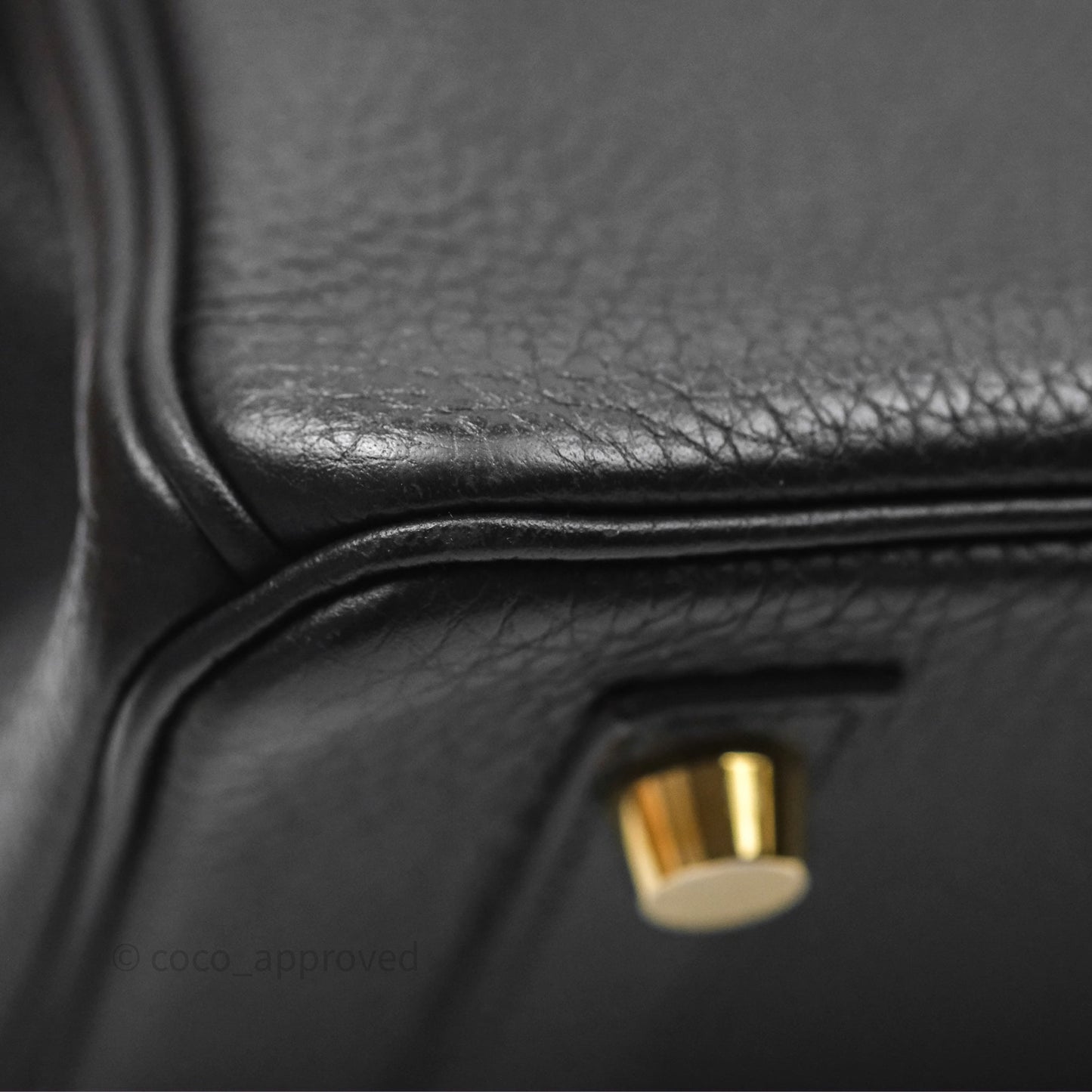 Hermès Retourne Birkin 25 Noir Togo Gold Hardware
