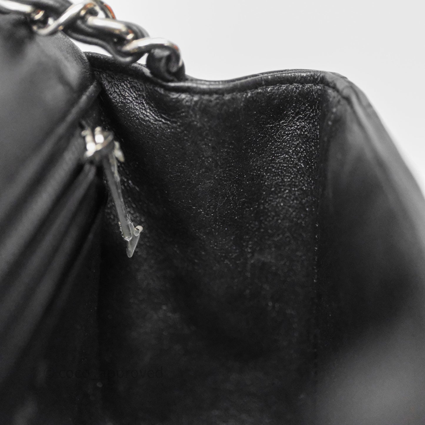 Chanel Mini Square Quilted Black Lambskin Silver Hardware