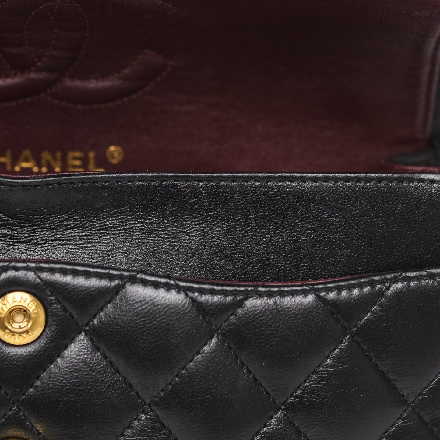 Chanel Small Classic Flap Quilted Black Lambskin Gold Hardware