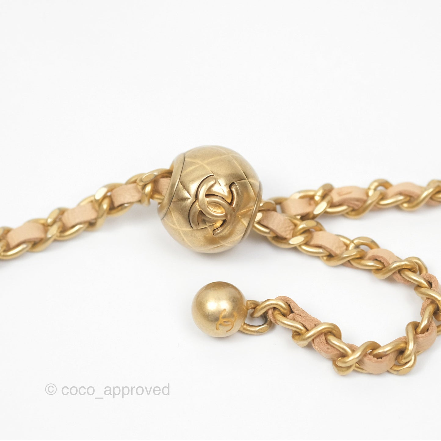 Chanel Quilted Pearl Crush Wallet on Chain WOC Beige Lambskin Aged Gold Hardware