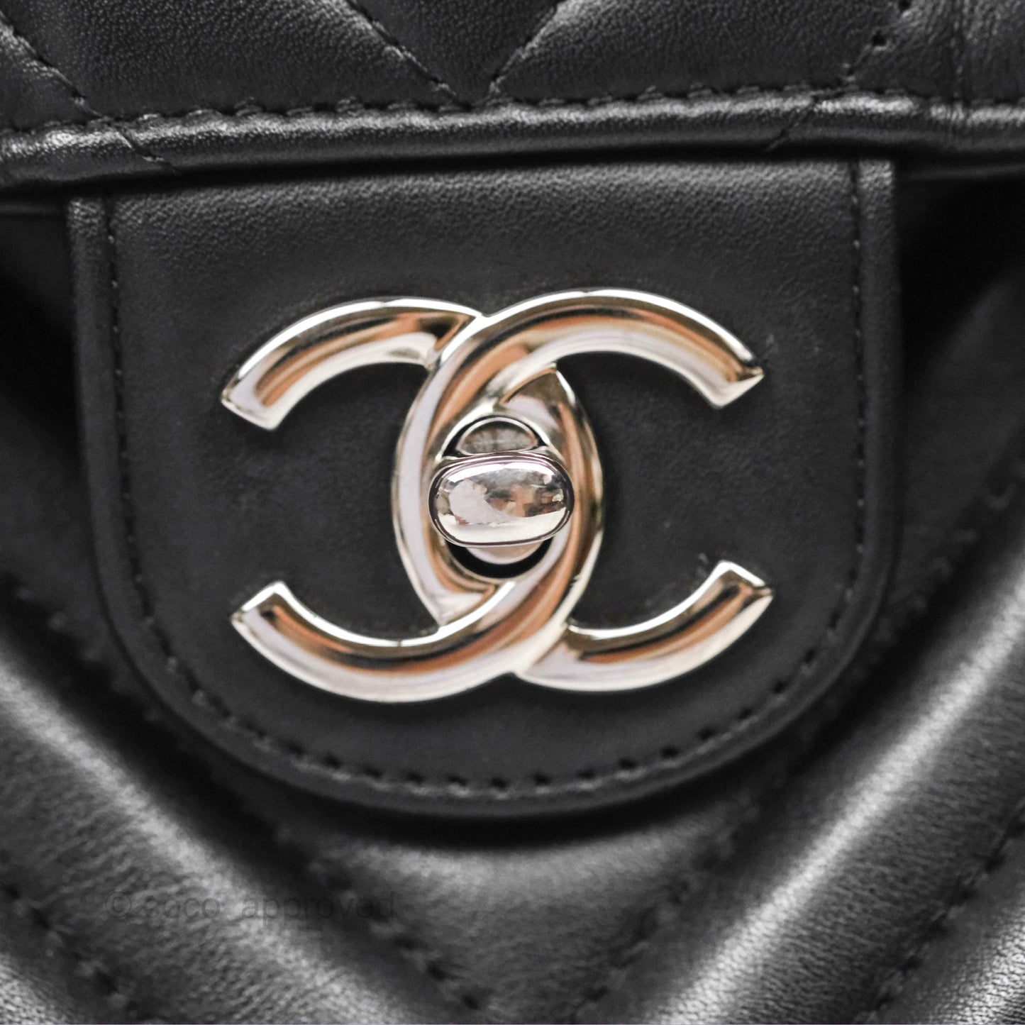 Chanel Medium Chevron Urban Spirit Backpack Black Calfskin Silver Hardware