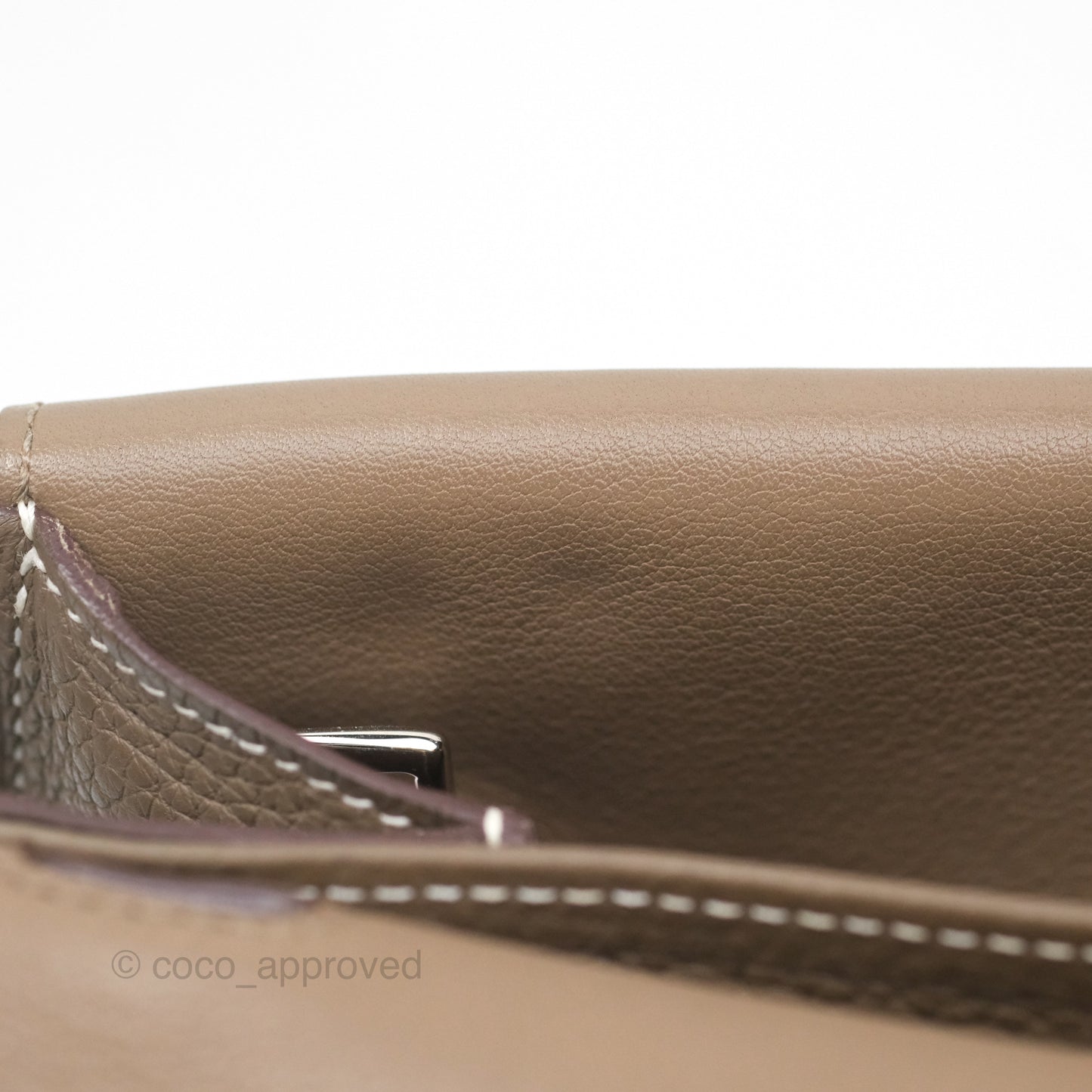 Hermès Halzan 31 Etoupe Clemence Palladium Hardware