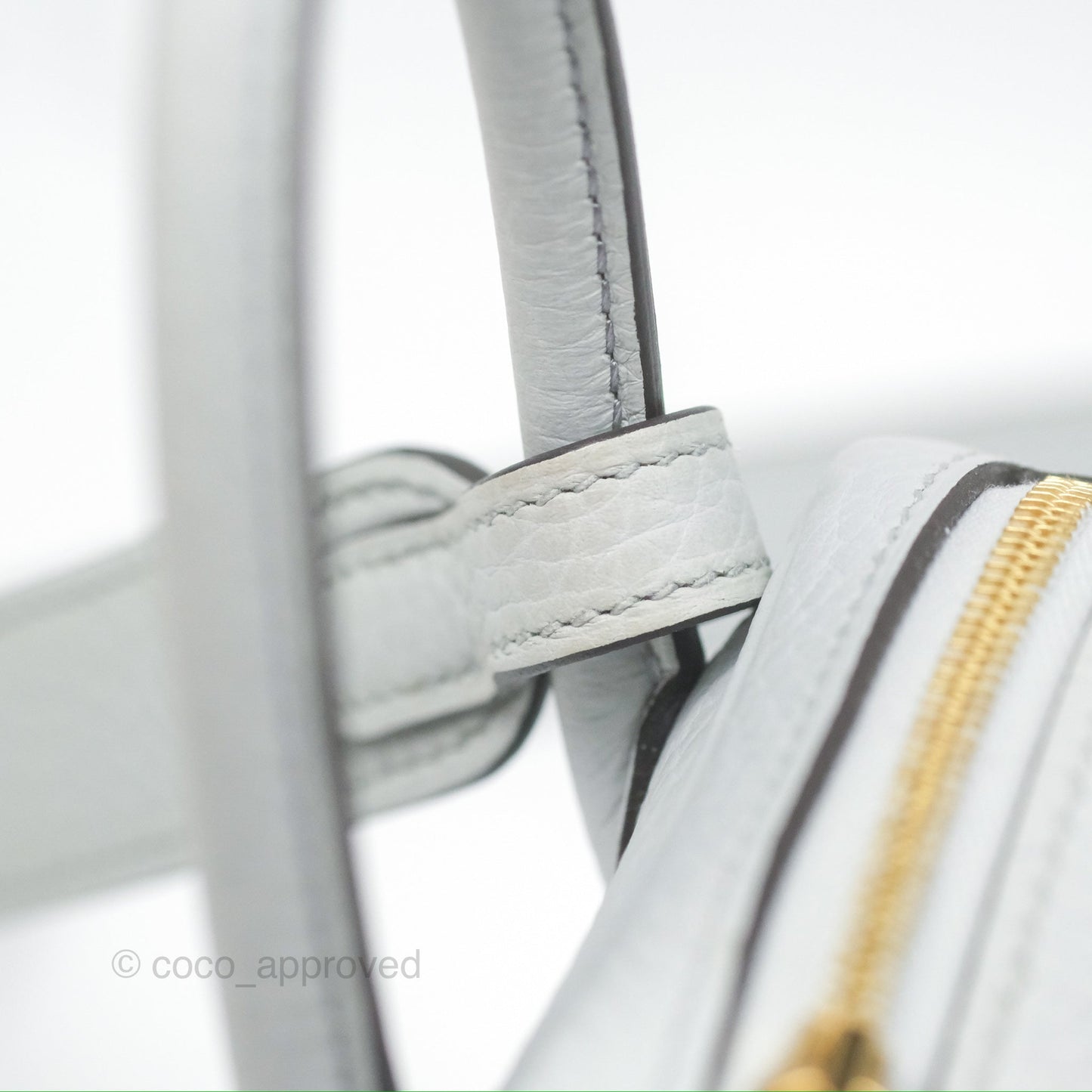 Hermès Mini Lindy 20 Bleu Pale Clemence Gold Hardware