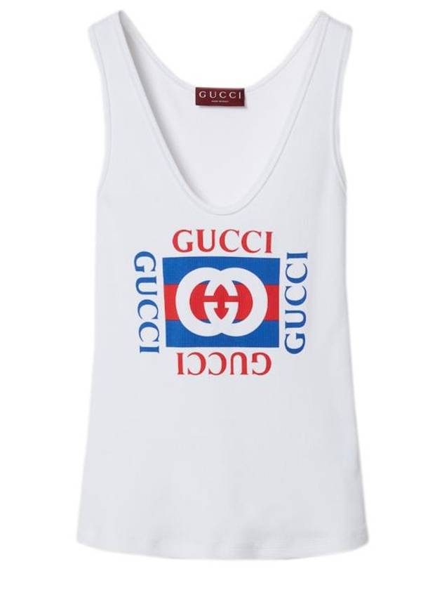 Luxury Gucci Trending 2025 Logo Sleeveless White