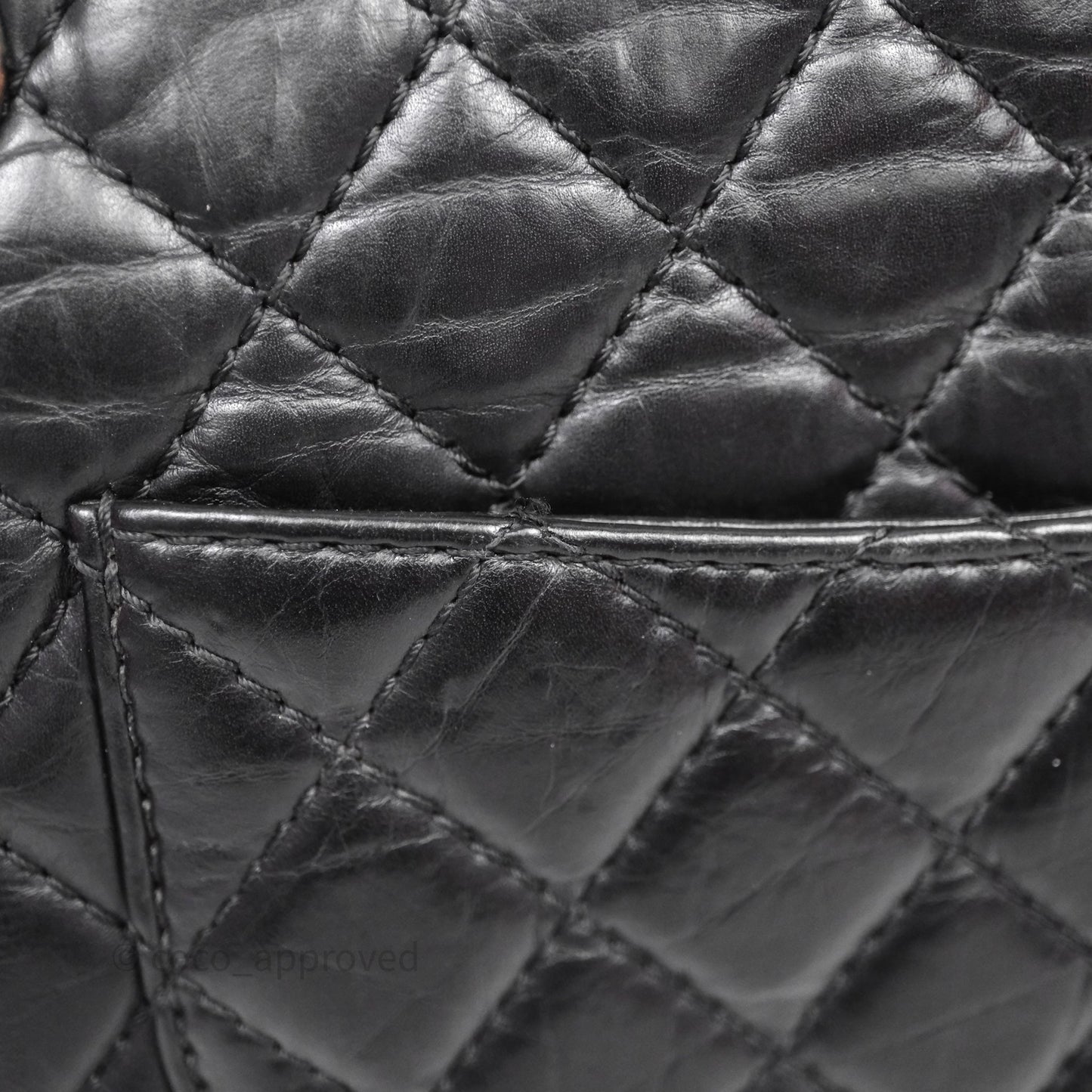 Chanel Reissue 225 Quilted Black Crumple Calfskin Ruthenium Hardware