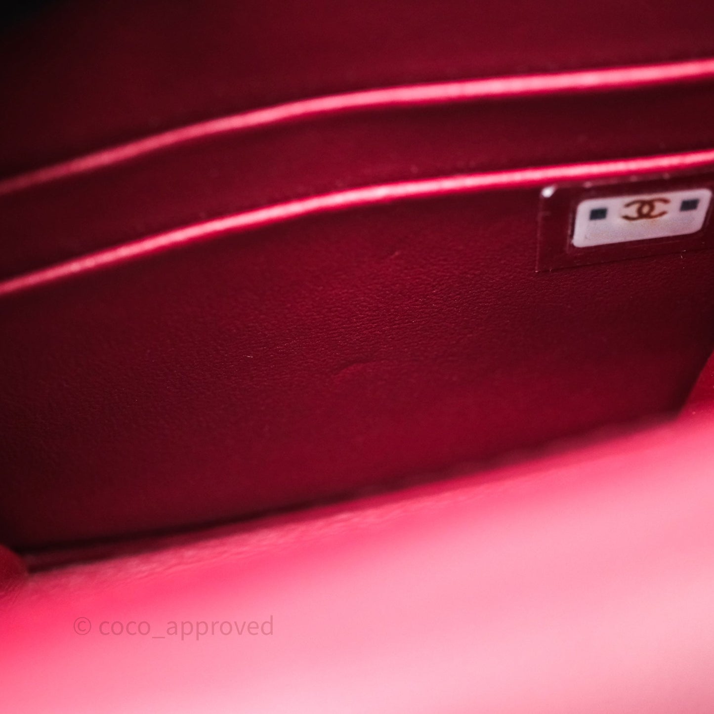 Chanel Mini Top Handle Flap Bag Red Lambskin Gold Hardware