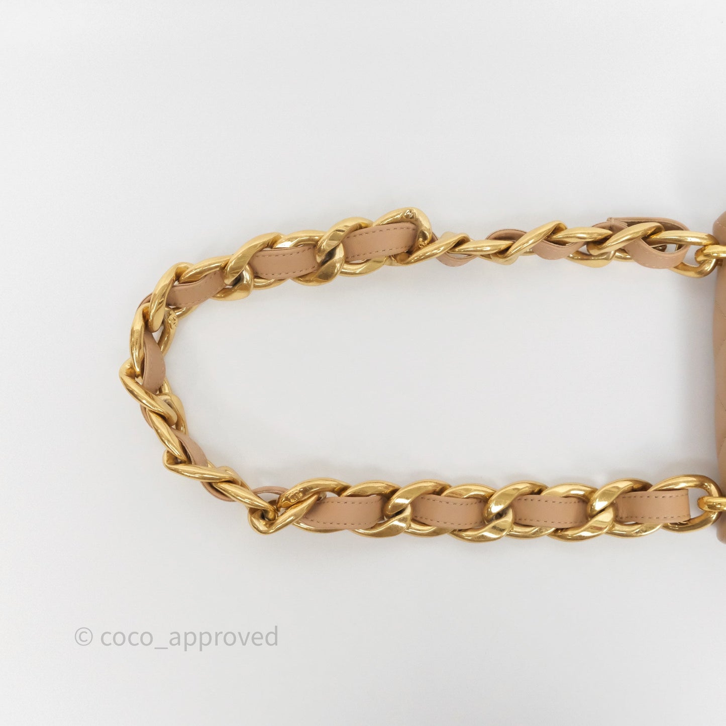 Chanel Mini CC Funky Town Flap Quilted Beige Lambskin Aged Gold Hardware