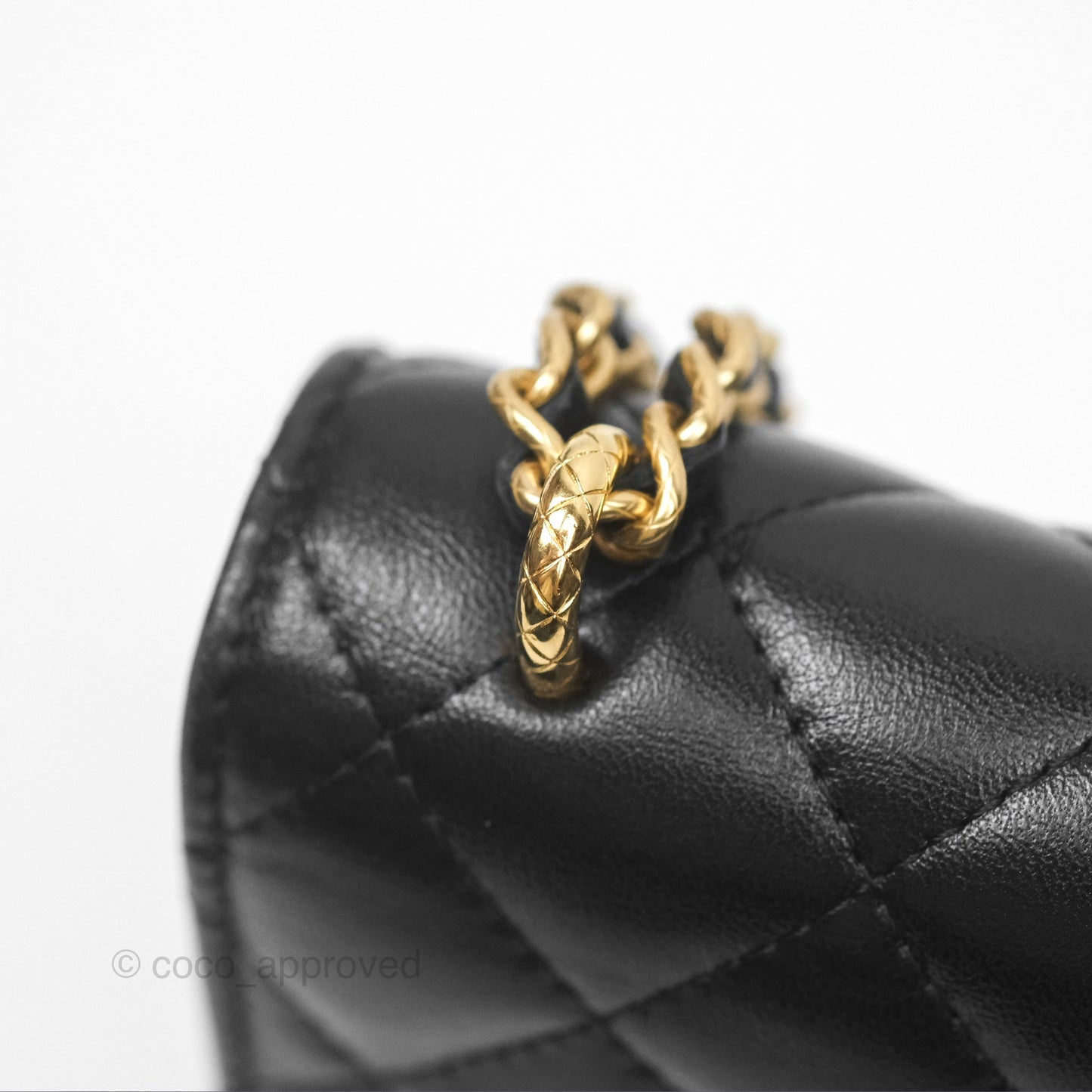 Chanel Quilted Dynasty Wallet on Chain WOC Black Shiny Lambskin Gold Hardware