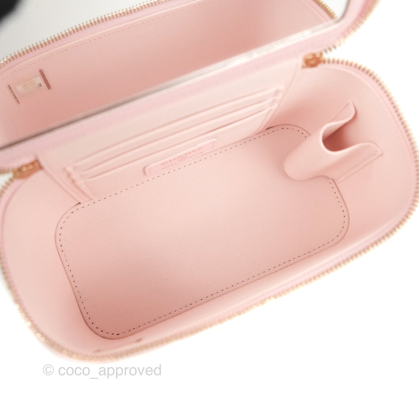 Chanel Vanity Rectangular Top Handle Pink Lambskin Gold Hardware