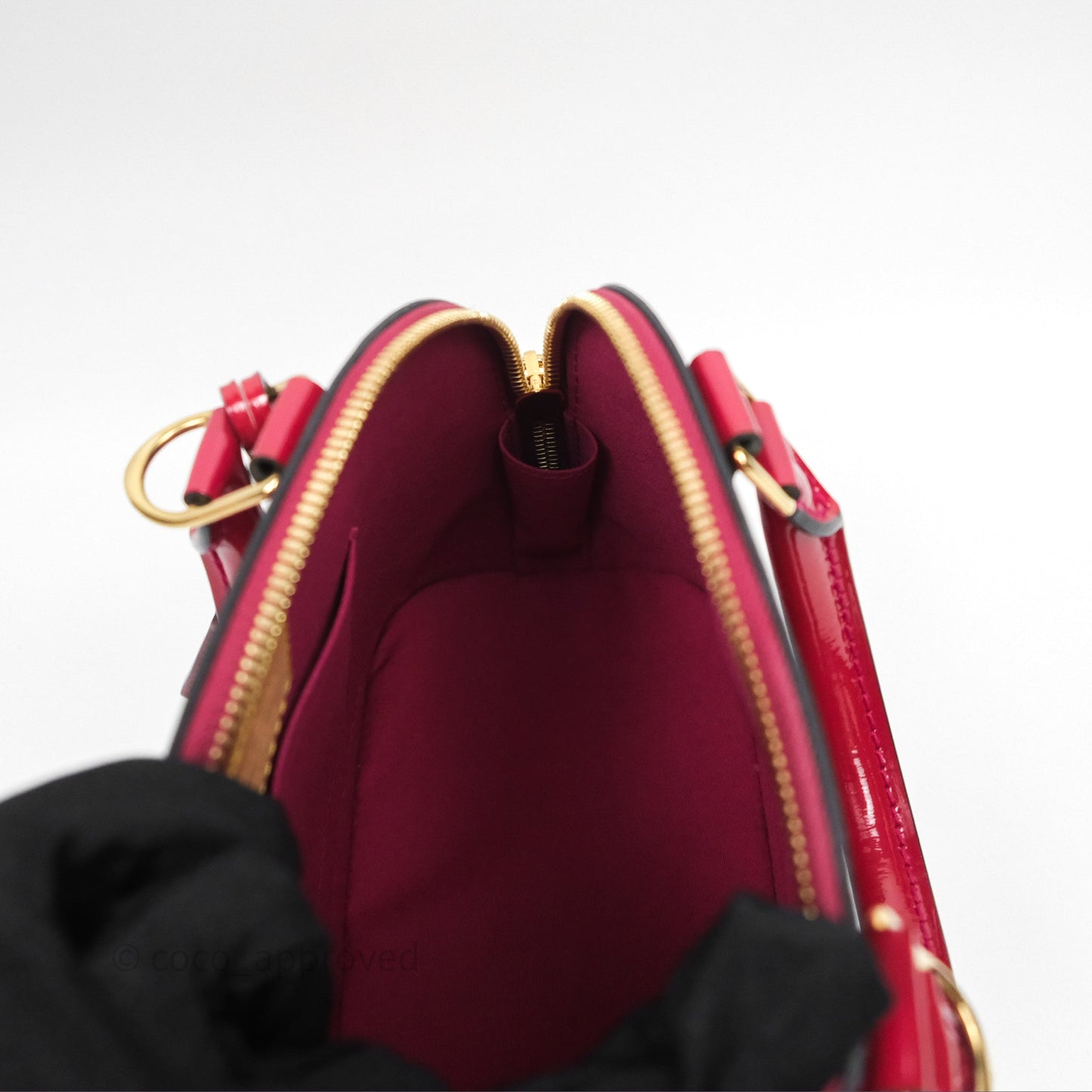 Louis Vuitton Alma BB Red Patent Gold Hardware