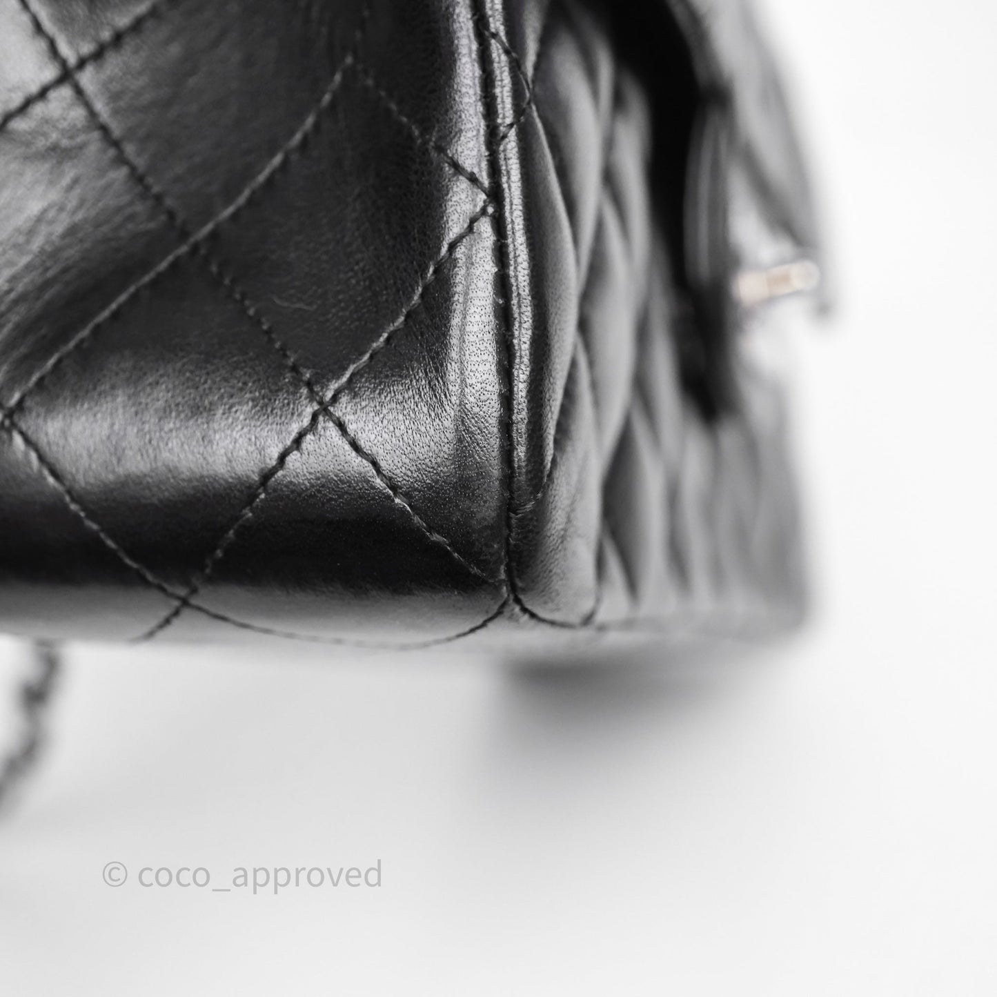 Chanel Small Classic Flap Quilted Black Lambskin Silver Hardware