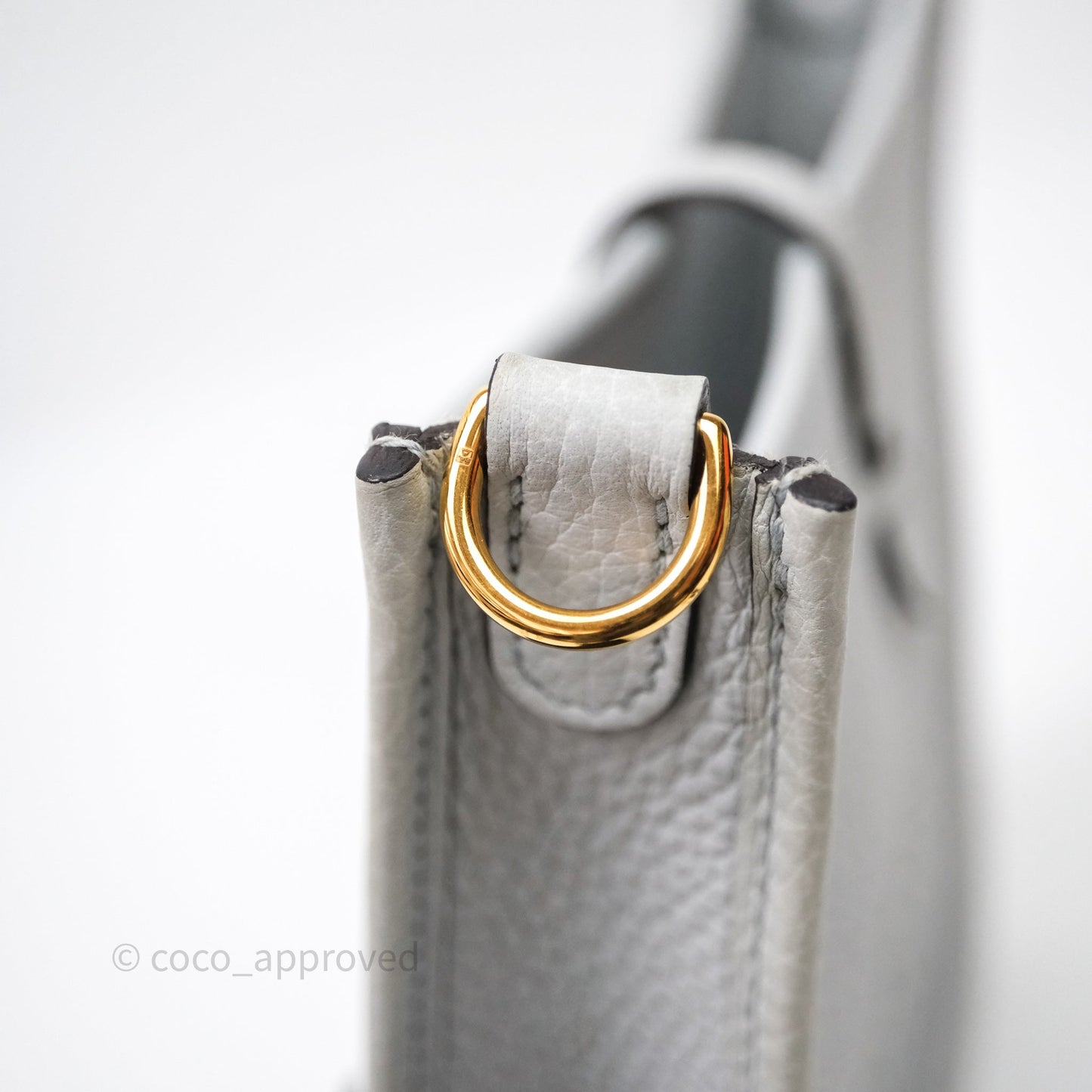 Hermès Mini Evelyne 16  Bleu Pale 08 Clemence Gold Hardware