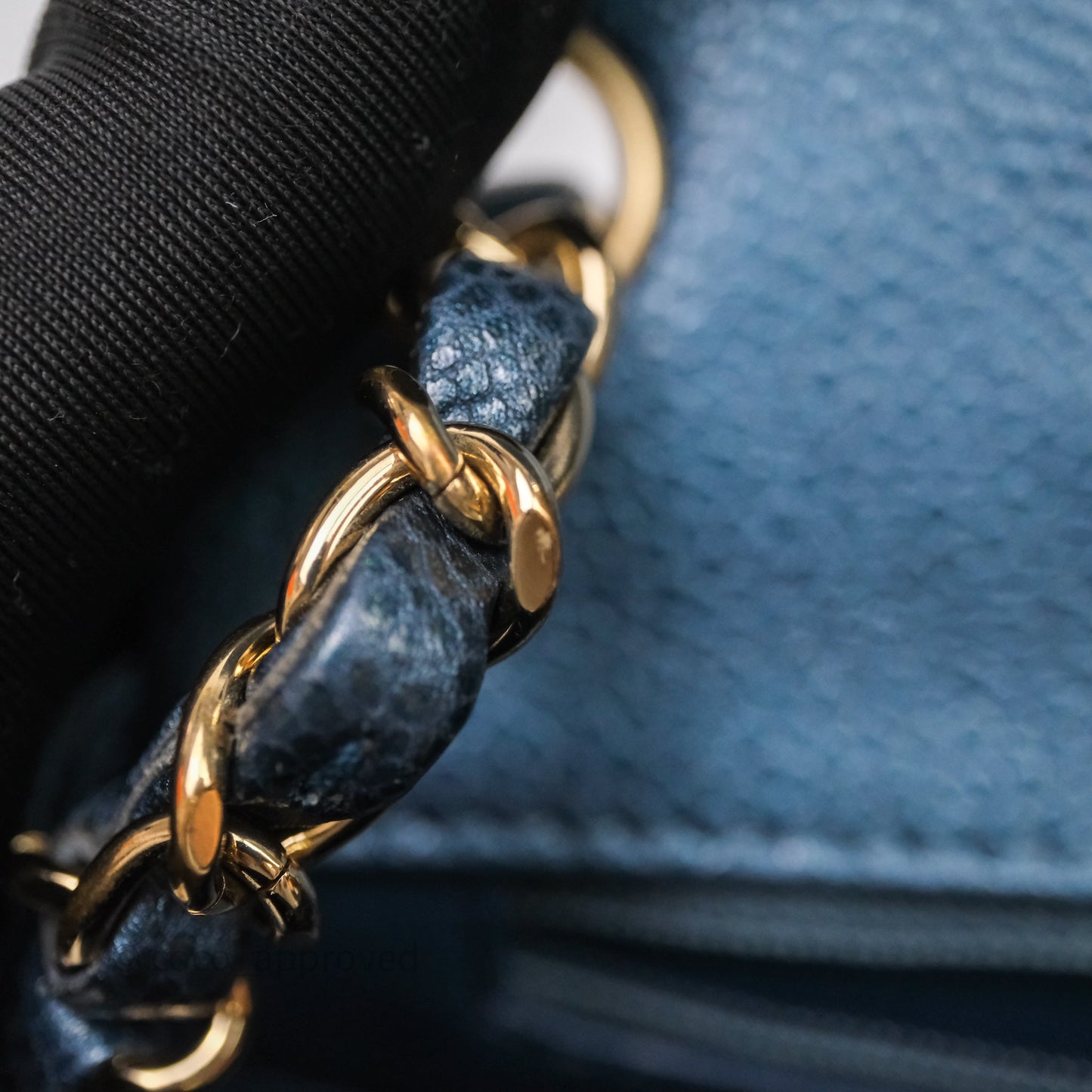Chanel Quilted Mini Square Iridescent Navy Caviar Gold Hardware