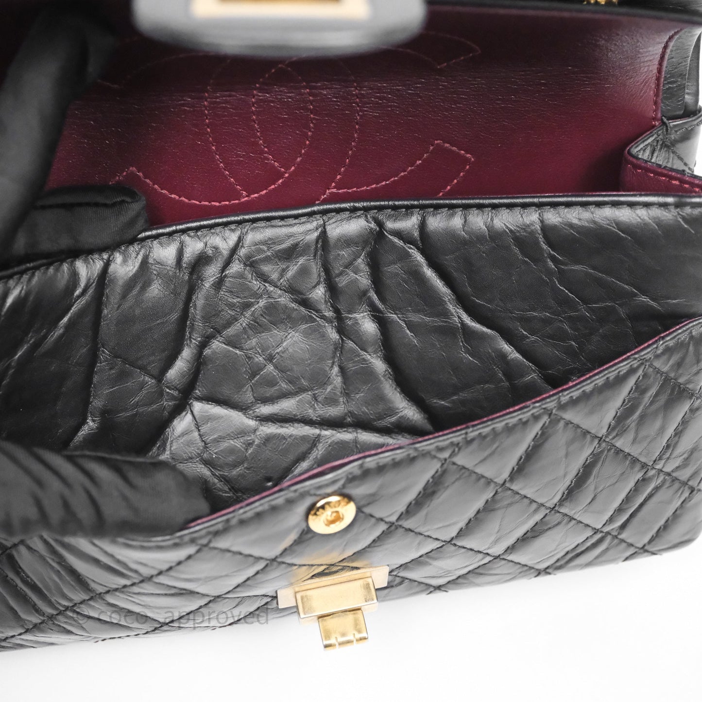 Chanel Reissue 225 Quilted Aged Calfskin Black Aged Gold Hardware