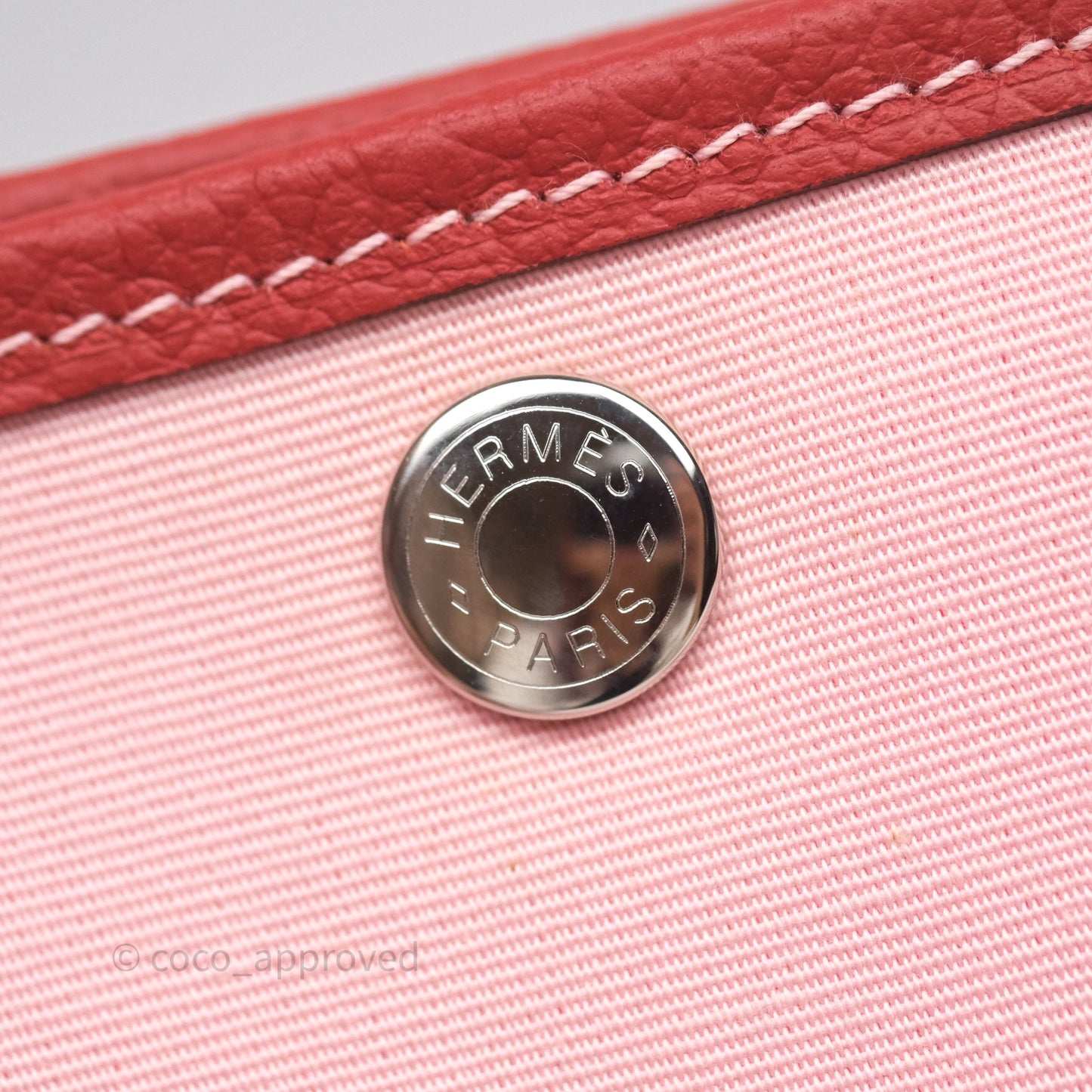 Hermès Garden Party 30 Canvas Rose Sakura 3Q/ Rouge Duchesse 2V