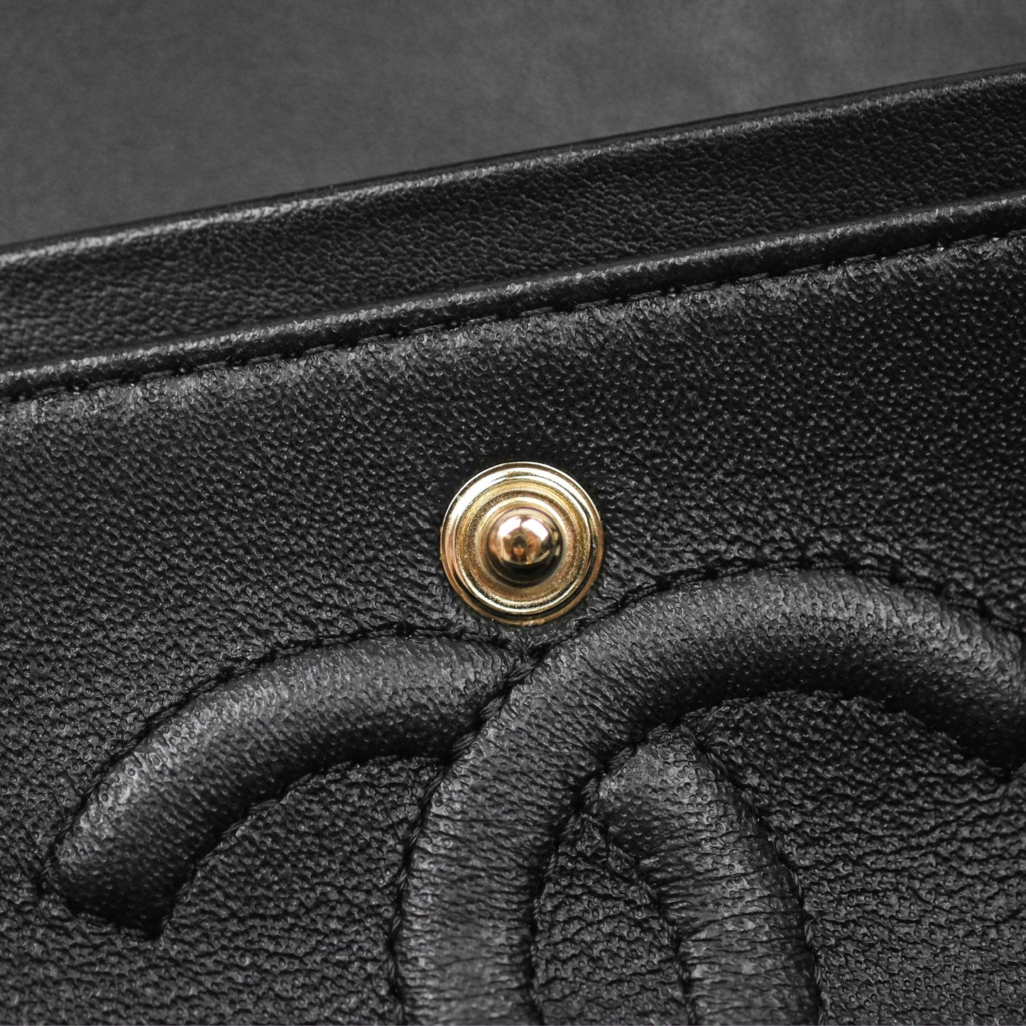 Chanel Small Classic Flap Chevron Black Lambskin Gold Hardware