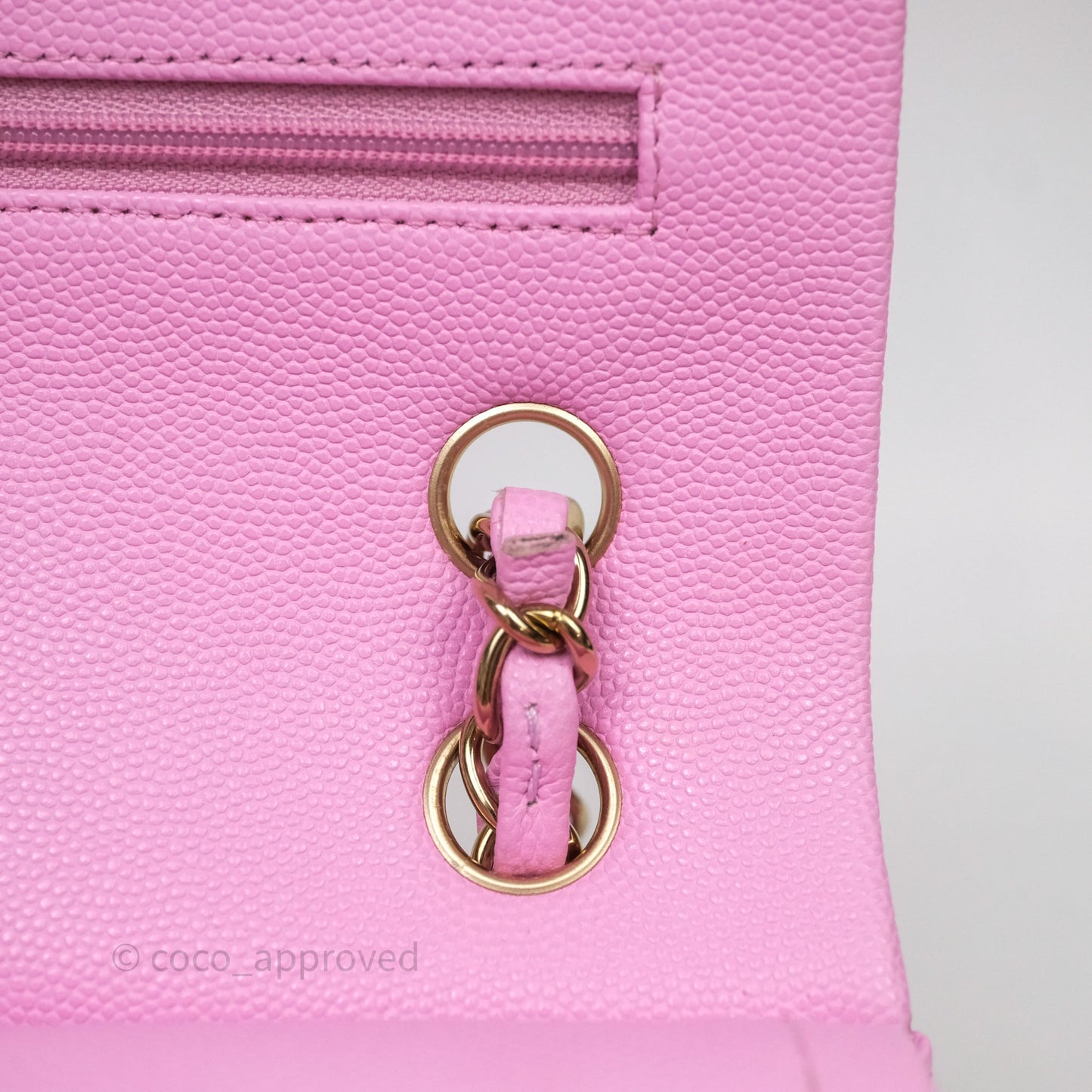 Chanel Small Classic Flap Quilted Pink Caviar Gold Hardware