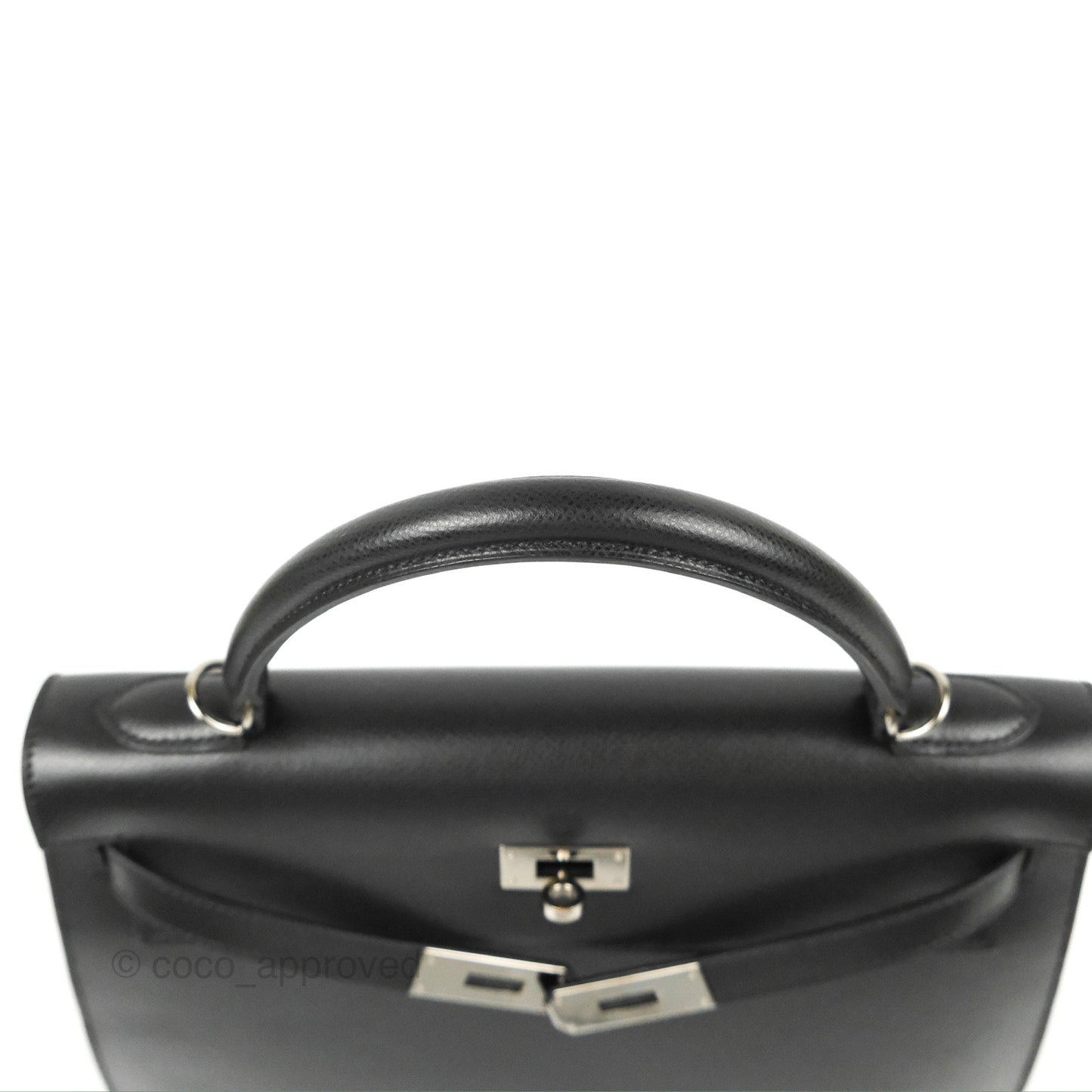 Hermès Kelly 32 Sellier Black Epsom Palladium Hardware