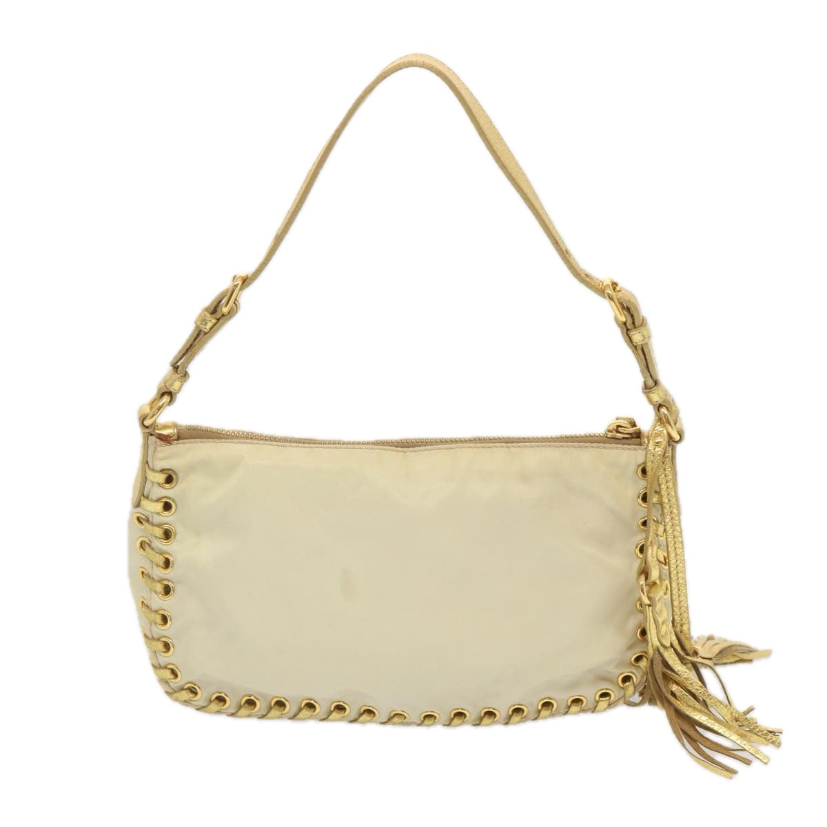 Luxury PradaAccessory Pouch Nylon Cream 67745