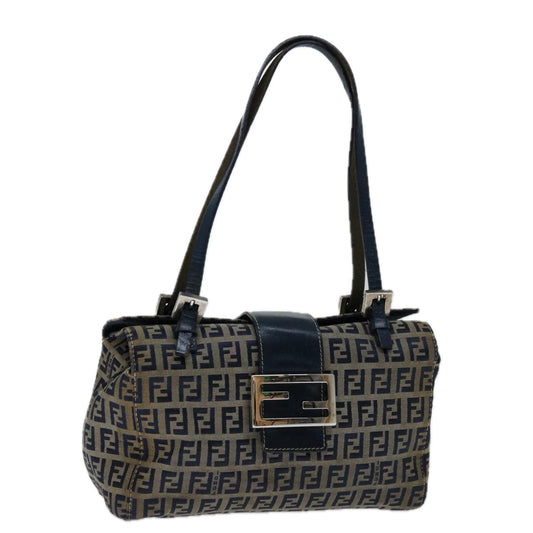 Luxury FendiZucchino Canvas Mamma Baguette Hand Bag Navy67746