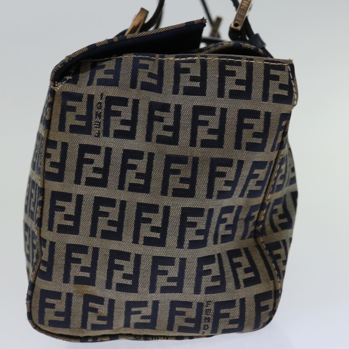 Luxury FendiZucchino Canvas Mamma Baguette Hand Bag Navy67746