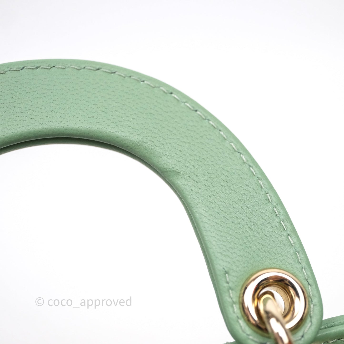 Christian Dior Micro Lady Dior Green Lambskin Cannage Gold Hardware