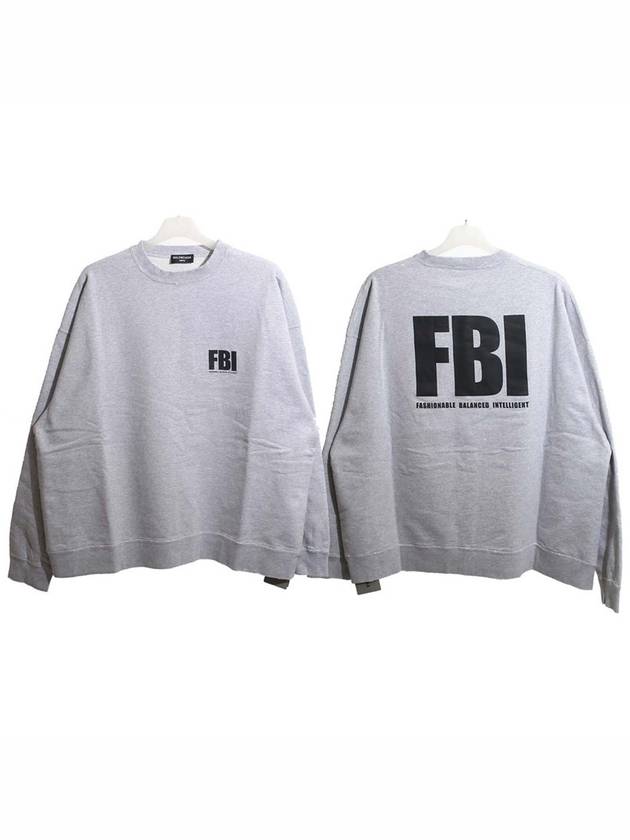 Luxury Balenciaga FBI Logo Sweatshirt Grey
