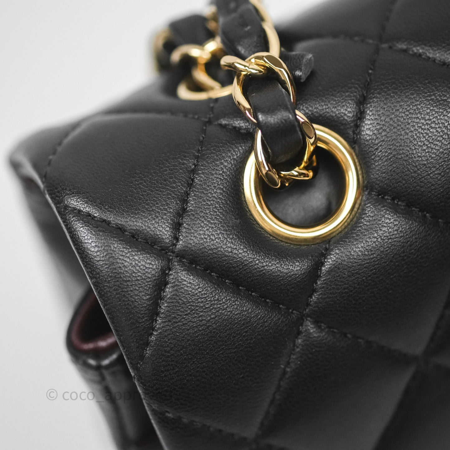 Chanel Classic M/L Medium Flap Quilted Black Lambskin Gold Hardware
