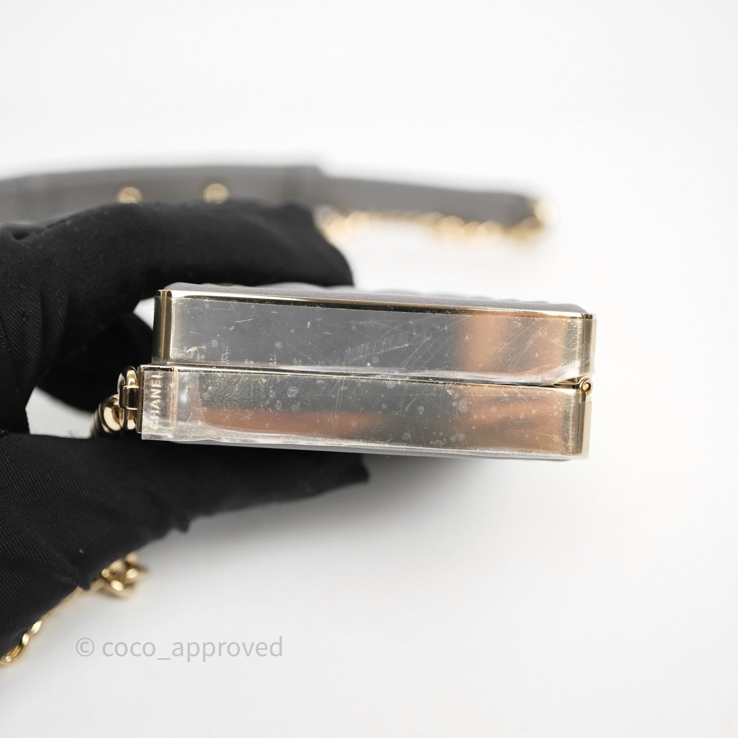 Chanel Grey Boy Mini Clutch Lambskin Gold Hardware