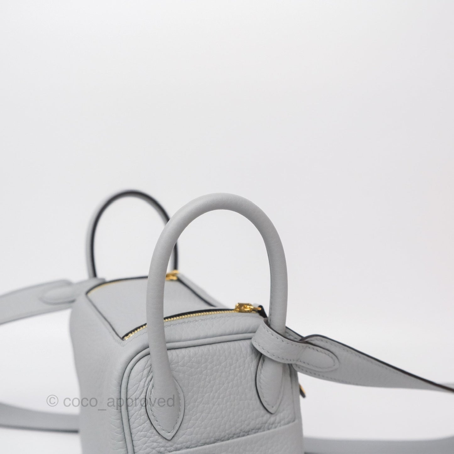 Hermès Mini Lindy 20 Blue Glacier 8U Clemence Gold Hardware