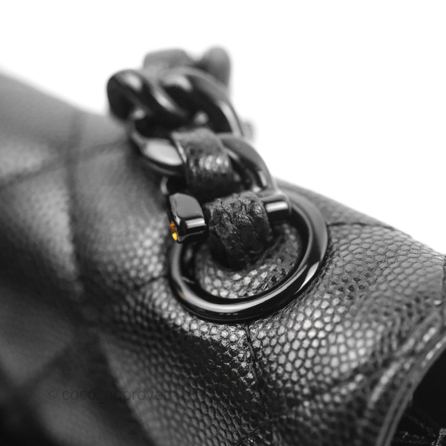 Chanel Quilted So Black Wallet on Chain WOC Caviar Incognito Hardware