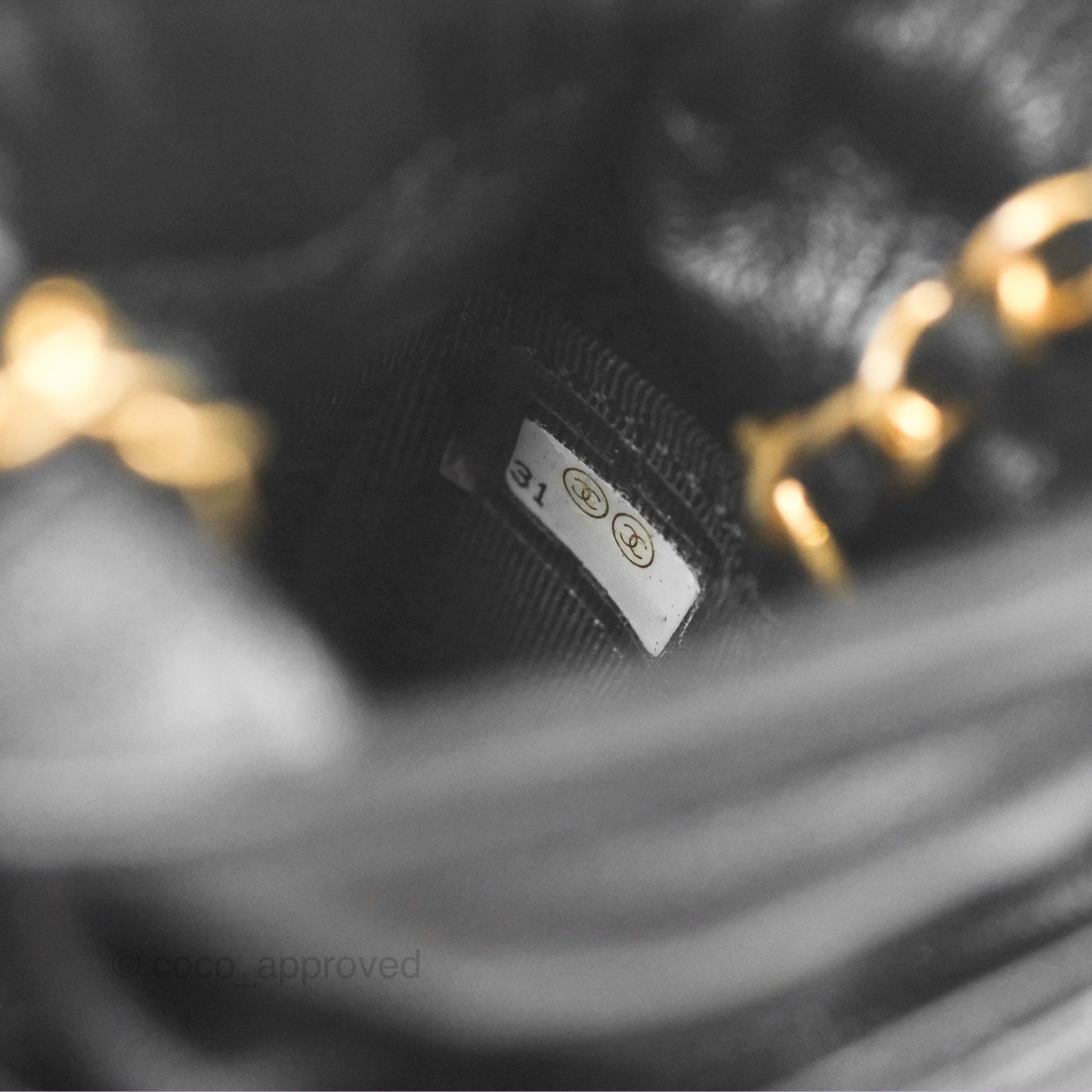 Chanel Mini Drawstring Bucket Bag with Chain Black Calfskin Aged Gold Hardware
