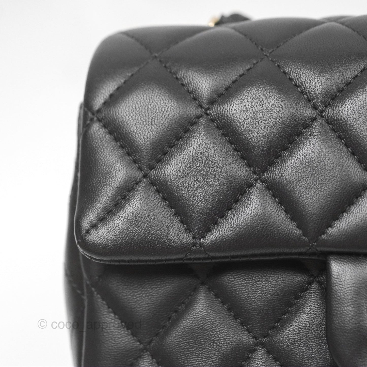 Chanel Quilted Mini Rectangular Black Lambskin Gold Hardware