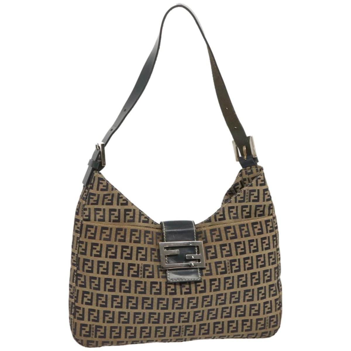 Luxury FendiZucchino Canvas Mamma Baguette Shoulder Bag Navy67822