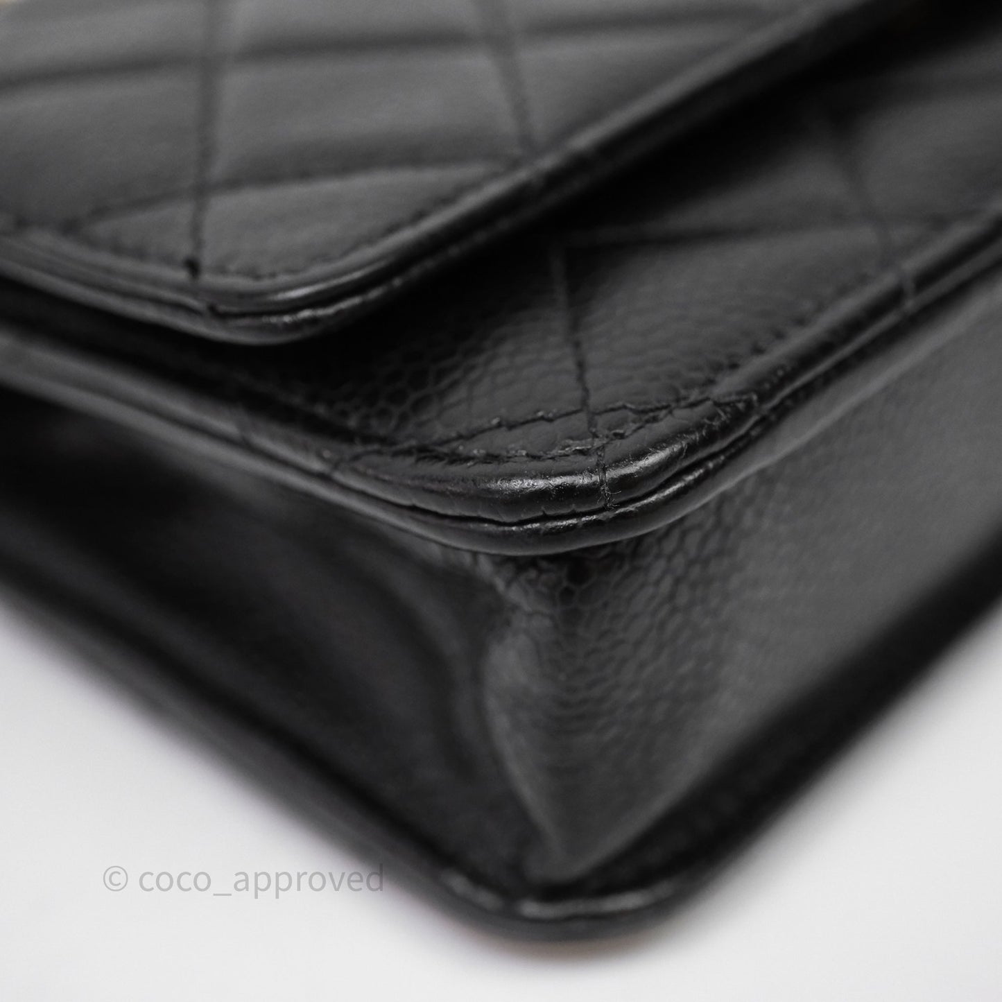 Chanel Quilted WOC Black Caviar Gold Hardware