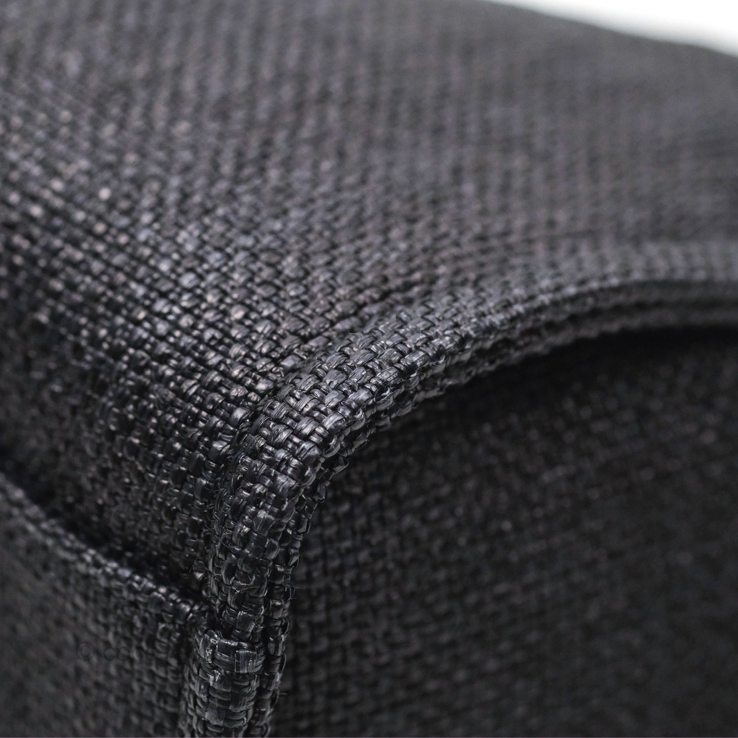 Chanel Medium Deauville Tote Black Dark Grey Raffia Woven Gold Hardware