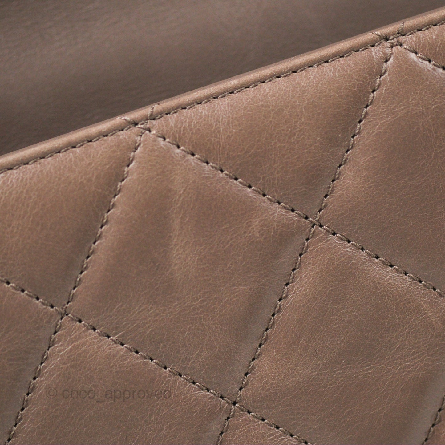 Chanel Gold Bar Single Flap Dark Grey Glazed Calfskin Gold Hardware