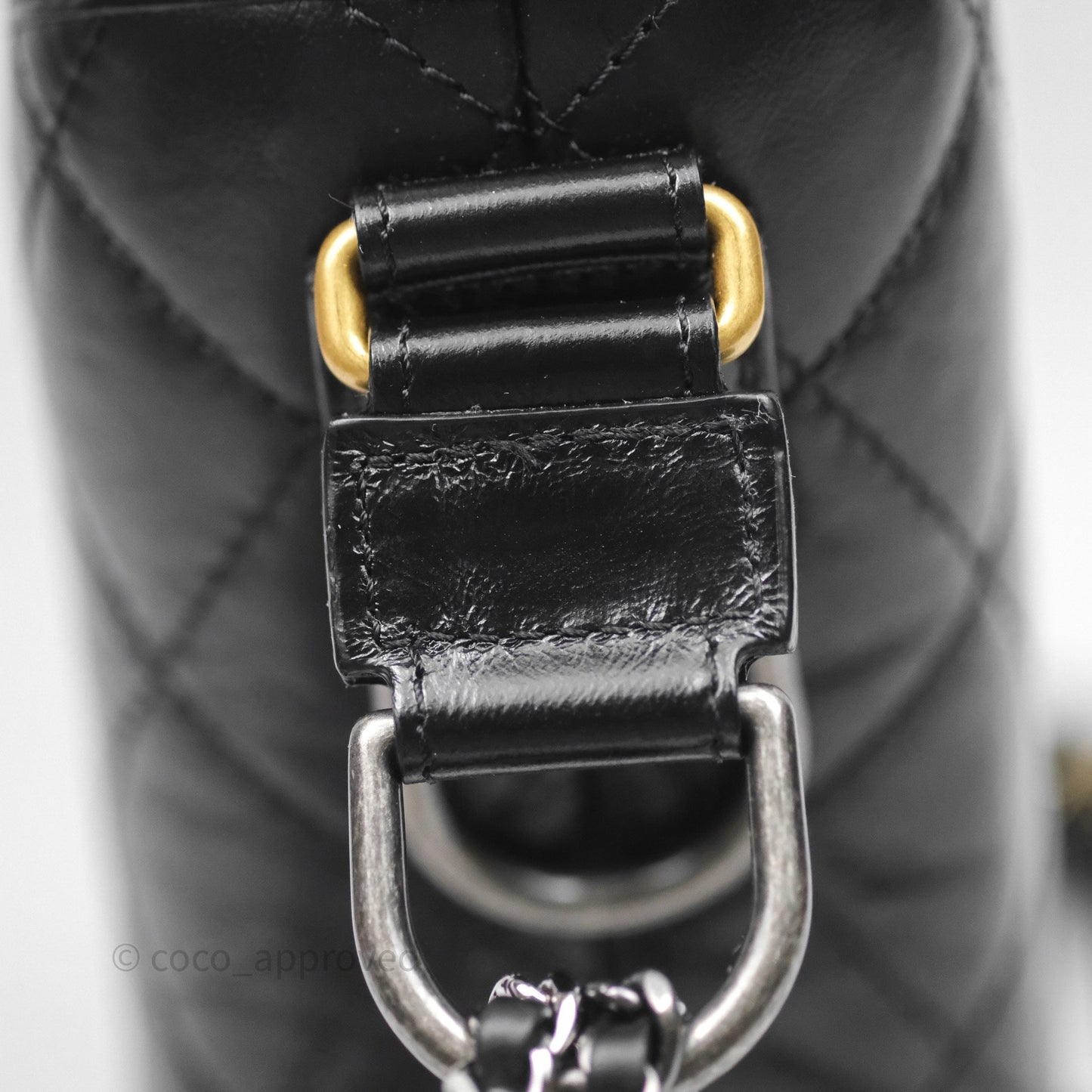 Chanel New Medium Gabrielle Hobo Quilted Black Aged Calfskin
