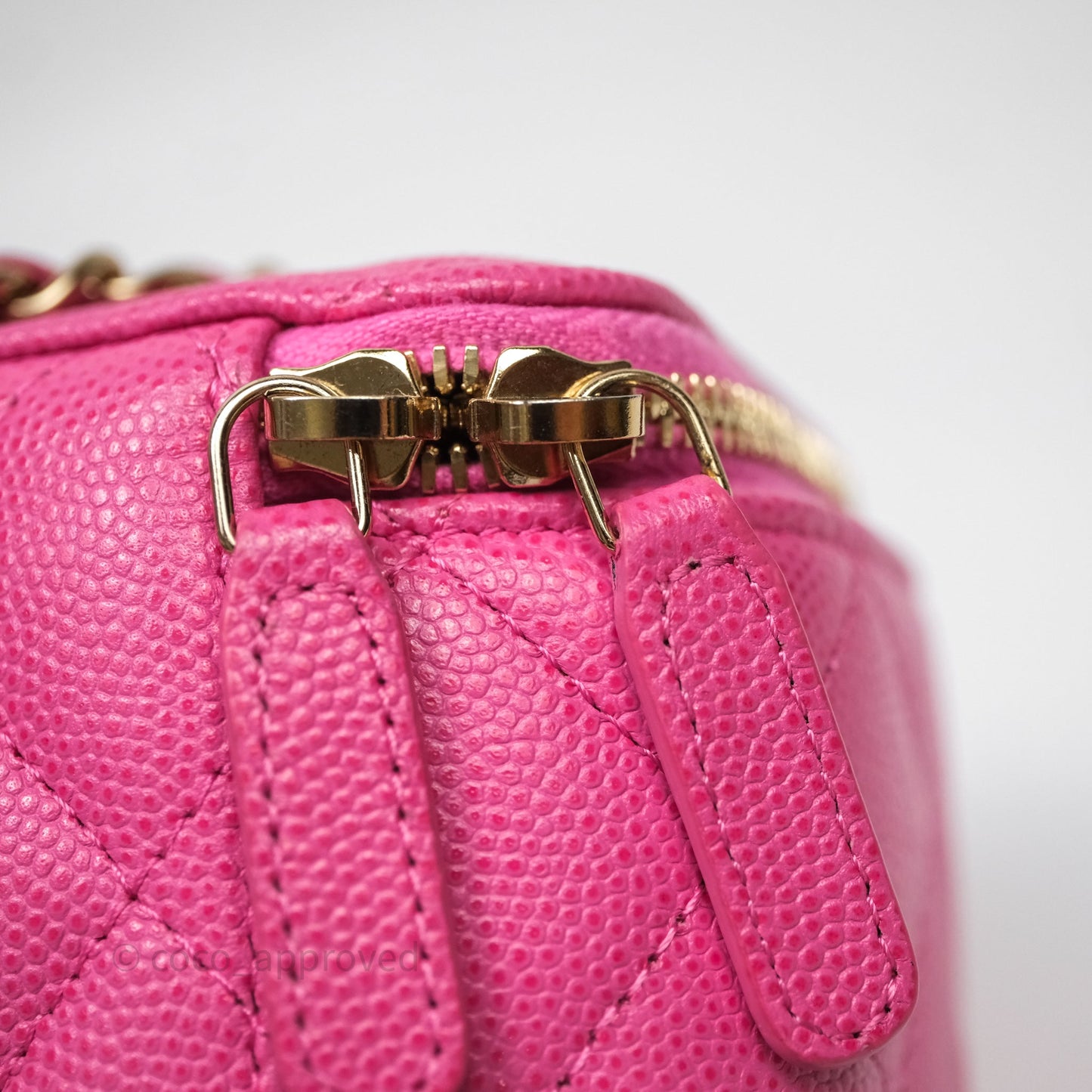 Chanel Classic Vanity With Chain Pink Caviar Gold Hardware