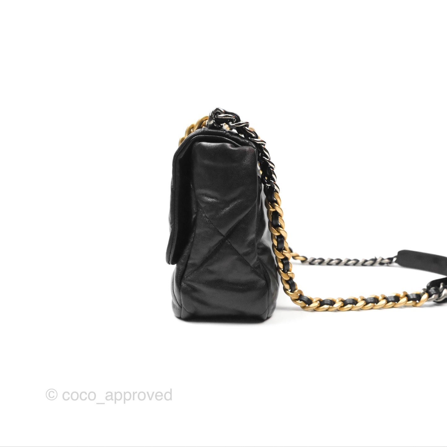 Chanel 19 Medium Black Goatskin Mixed Hardware