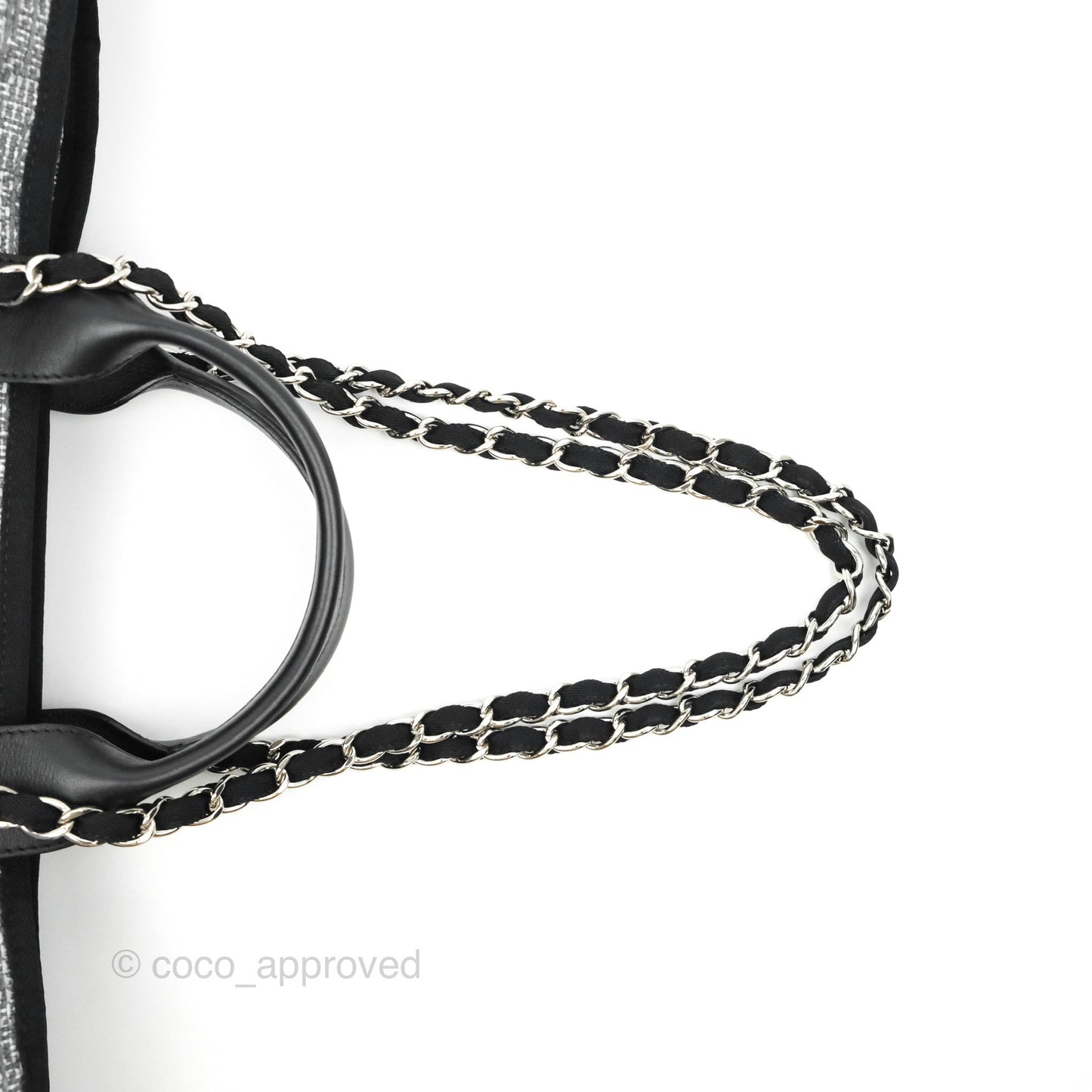 Chanel Large Deauville Charcoal Grey Tweed