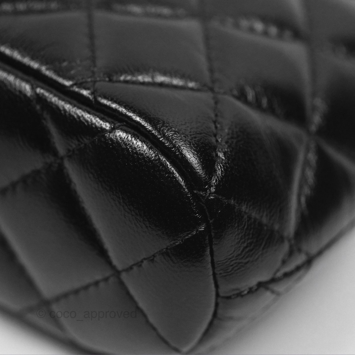 Chanel Mini Handle Clutch with Chain Black Shiny Lambskin Gold Hardware