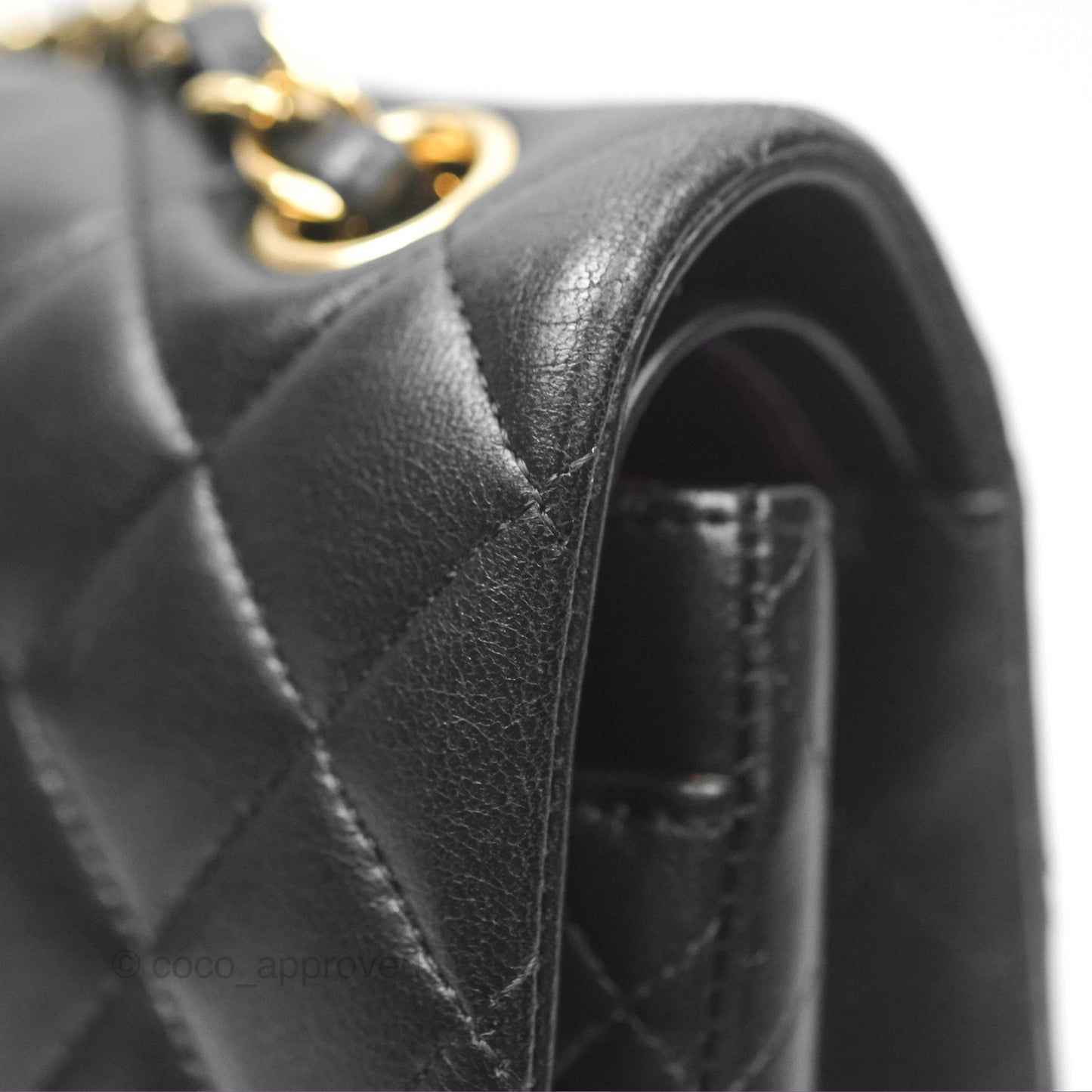 Chanel Small Classic Quilted Flap Black Lambskin Gold Hardware