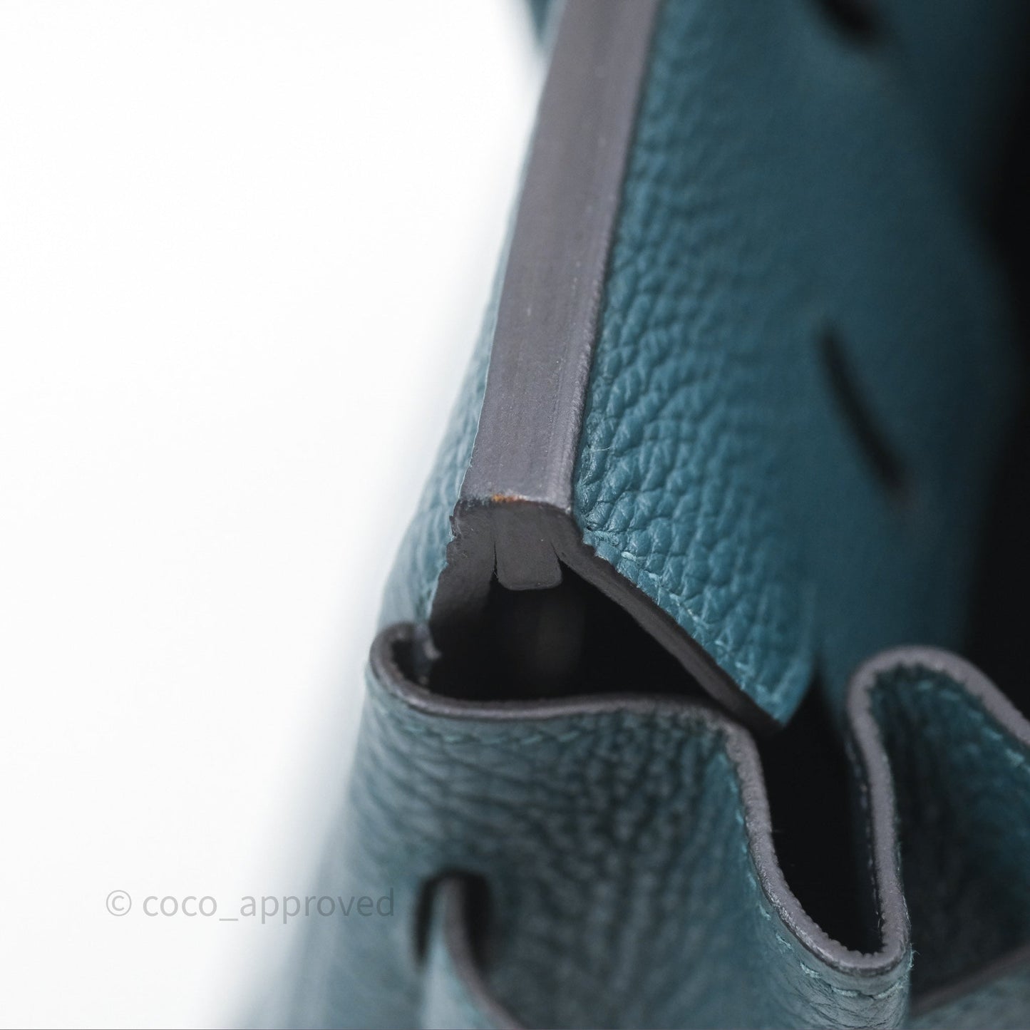 Hermès Birkin 25 Retourne Vert Bosphore W0 / Bleu Océan Z7 Togo Palladium Hardware