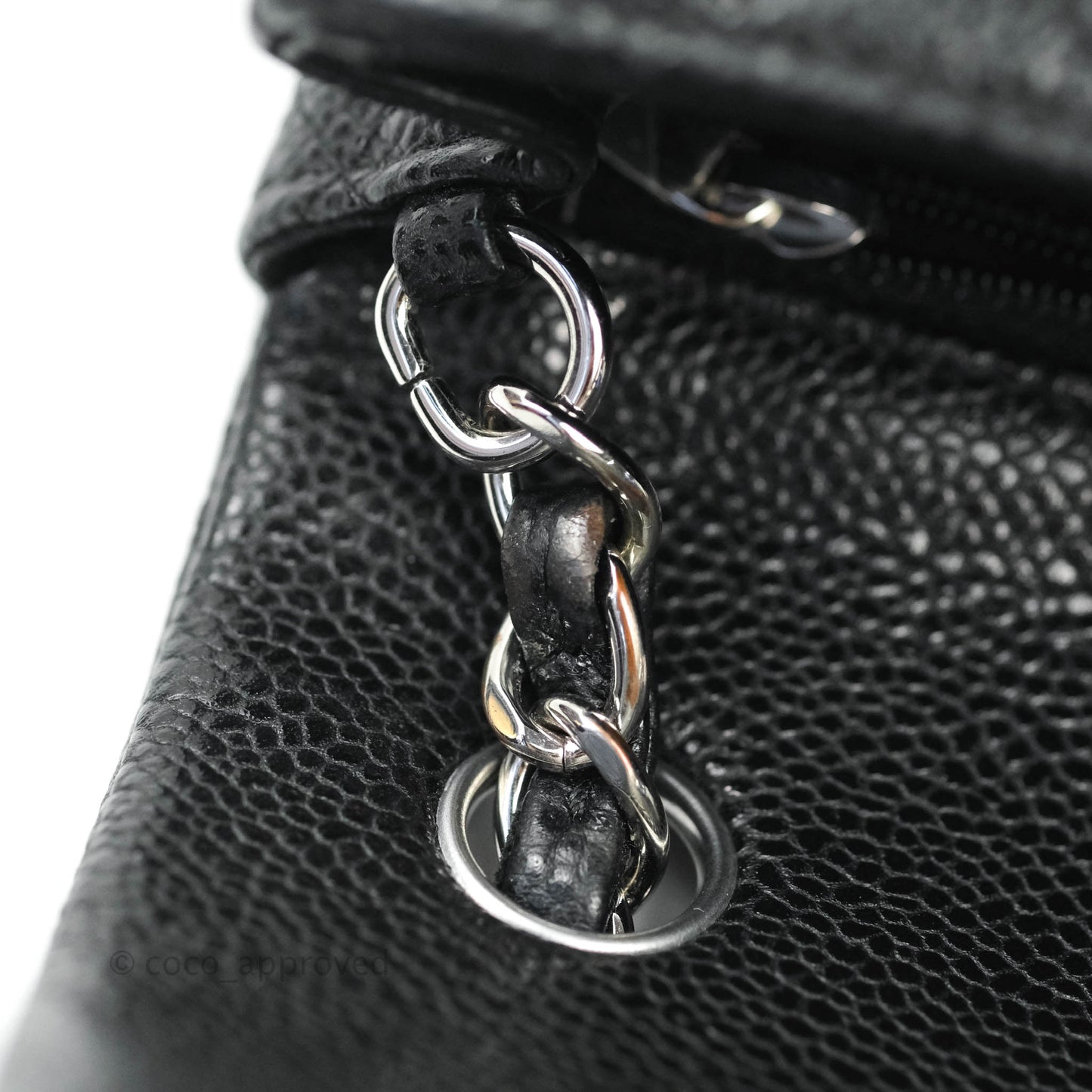 Chanel Classic Quilted Mini Rectangular Flap Black Caviar Silver Hardware
