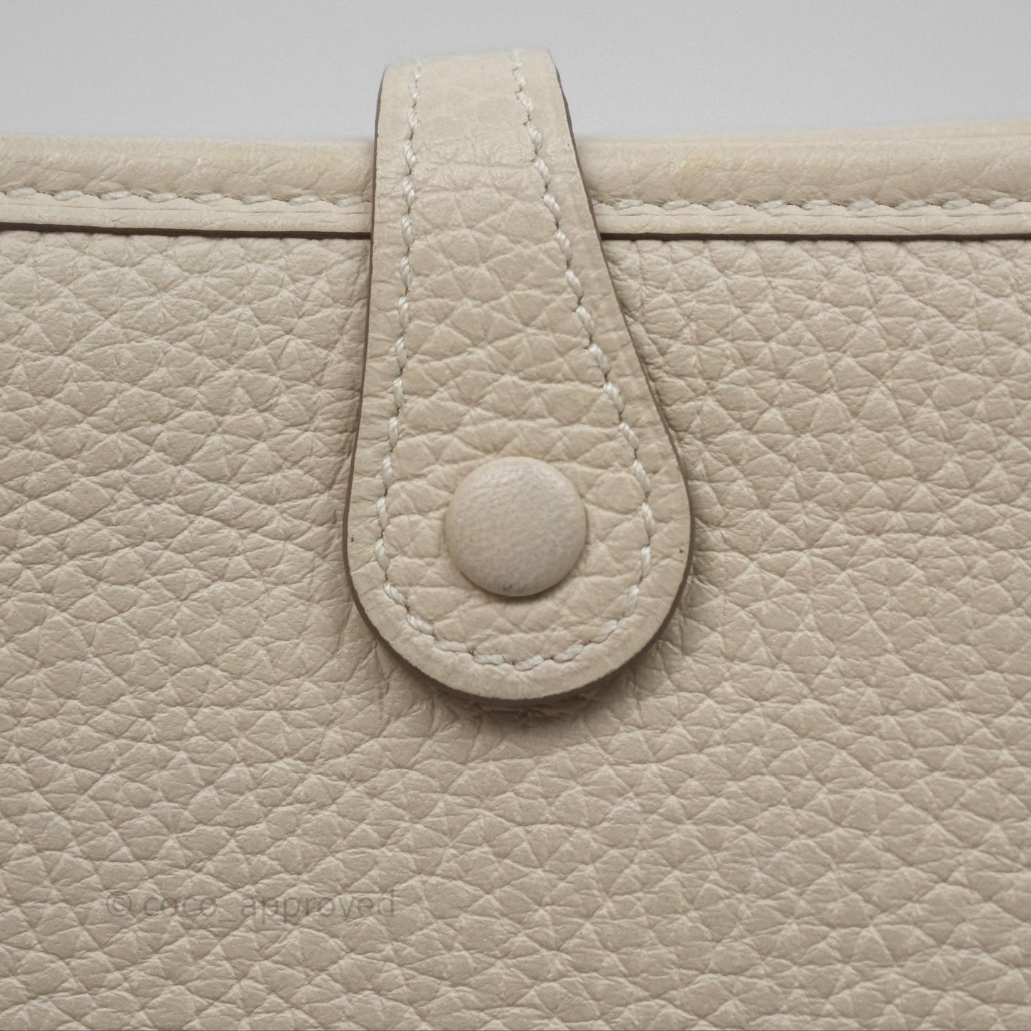 Hermès Mini Evelyne Craie 10 Clemence Palladium Hardware