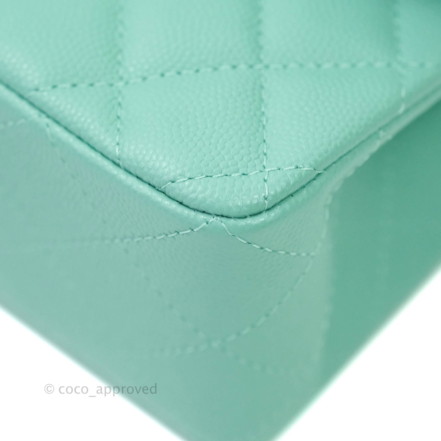 Chanel Classic Small S/M Flap Tiffany Blue Mint Caviar Gold Hardware 21S