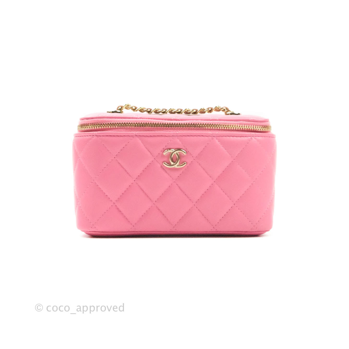 Chanel Small Trendy CC Box With Chain Pink Lambskin Gold Hardware