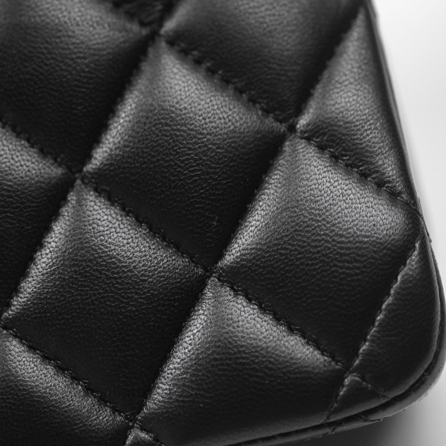 Chanel Classic M/L Medium Flap Quilted Black Lambskin Gold Hardware